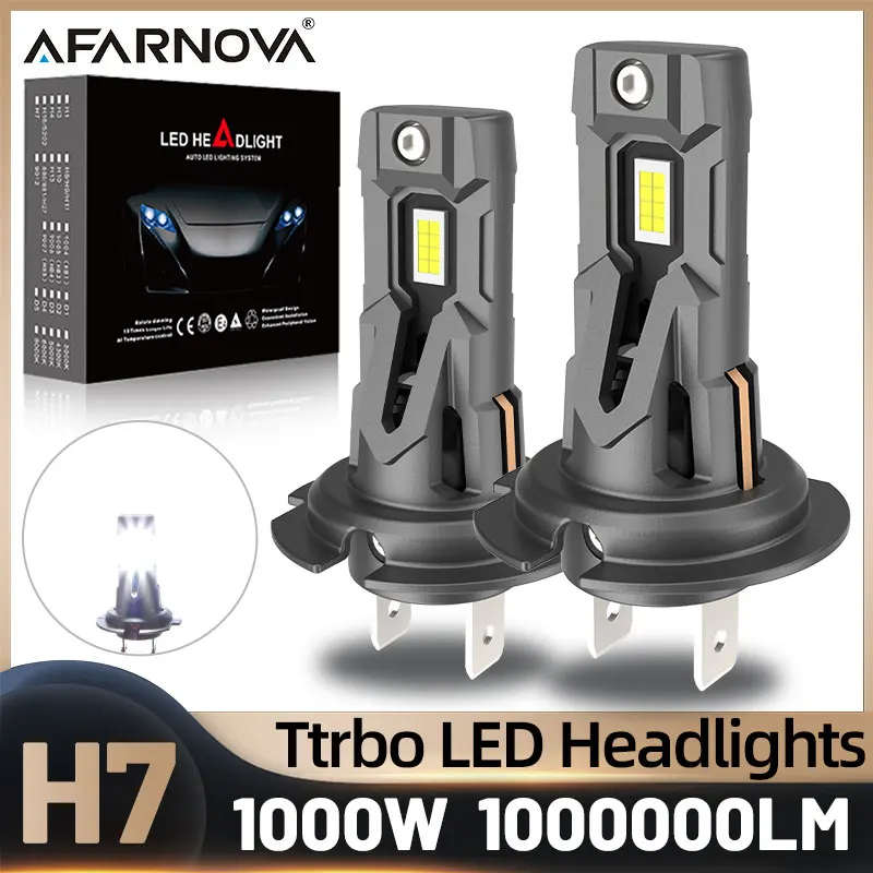 

Светодиодная лампа H7 1000W Mini LED 1000000LM 6000K для автомобильных фар, H7 Turbo LED 12V 24V, Plug and Play, Canbus