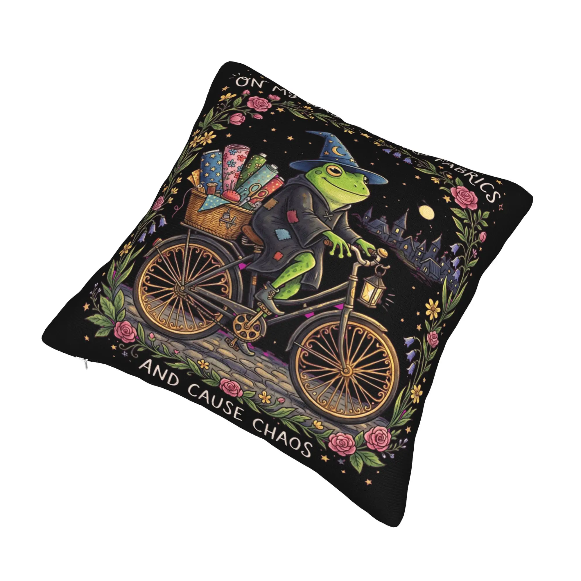 On My Way to Hoard Fabrics and Cause Chaos Pillow Covers Product Printed Cushion Cover Pillow Case Cover Home Multiple Sizes