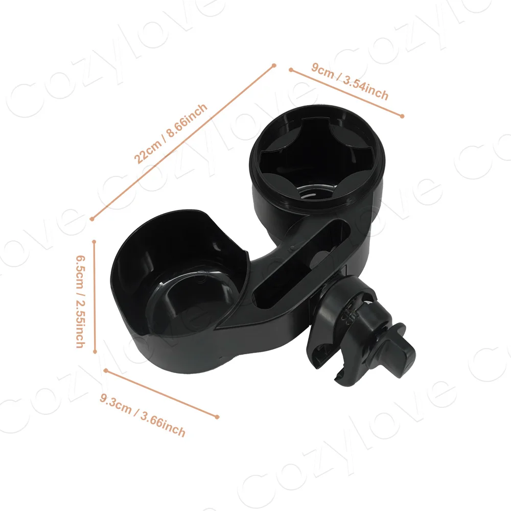 2-in-1 Stroller Snack Tray with Cup Holder, Features Non-Slip Surface & One-Button Release for Most Strollers