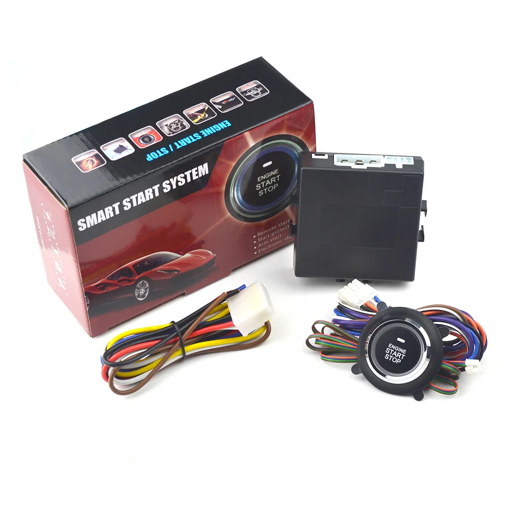 Car Alarm Suitable for Diesel Vehicles Engine Start Stop Button Remote Key Ignition Keyless Start System Turn Signal Universal