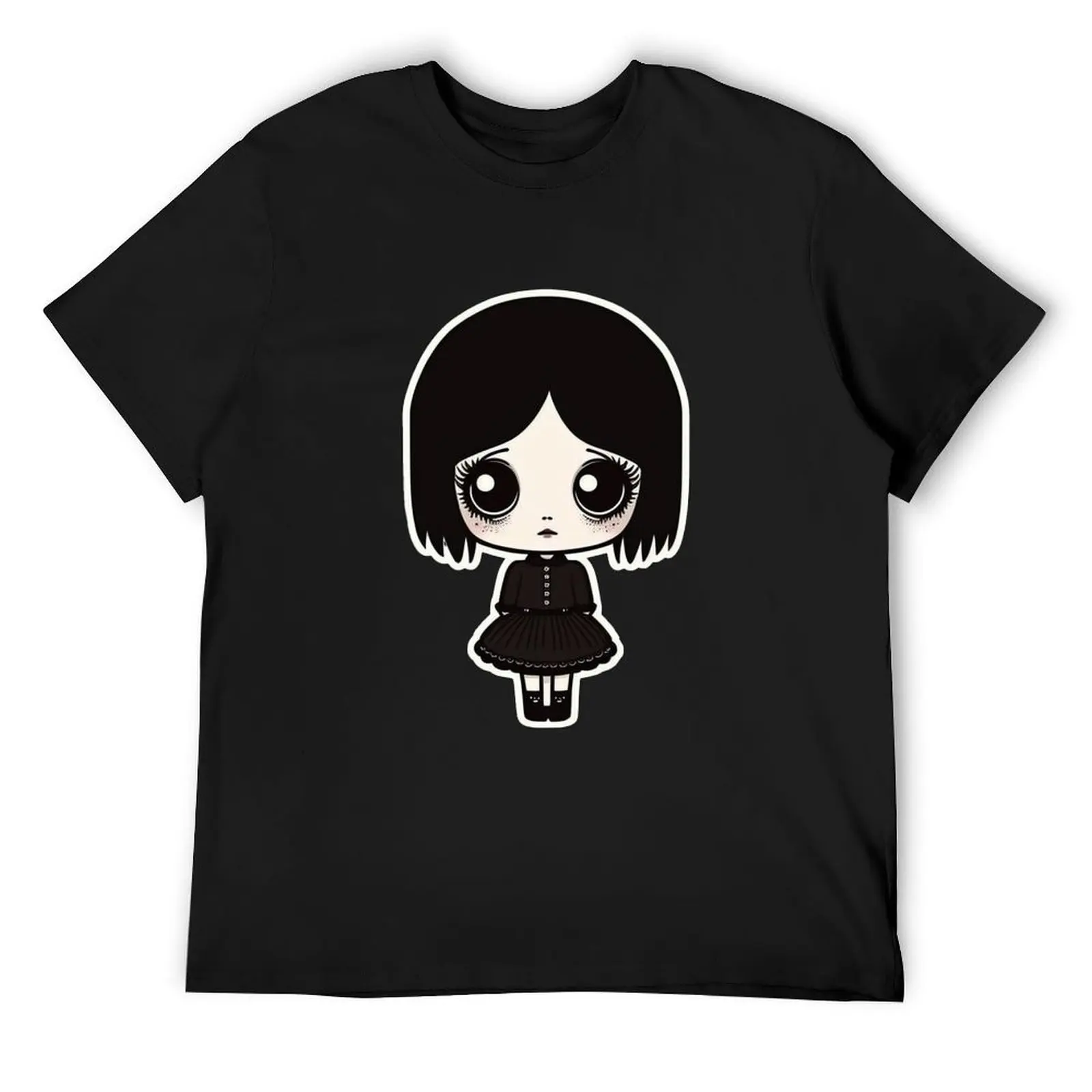 

Cute Goth Girl illustration / sticker T-Shirt vintage anime shirt cheap stuff oversized mens clothes