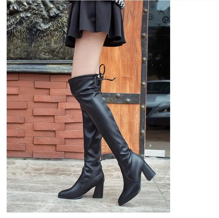 Fashion classic New Shoes Women Boots Black Over the Knee Boots Sexy Female Autumn Winter lady Thigh High Boots size33-40