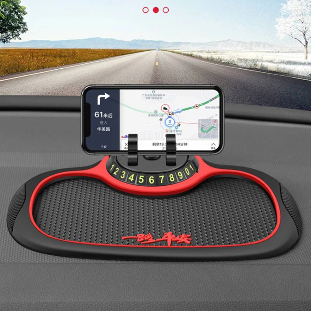 Car Navigation Mobile Phone Holder Anti-slip Pad Multi-functional Dashboard Storage Mat Parking Sign Bracket Accessories Sticky