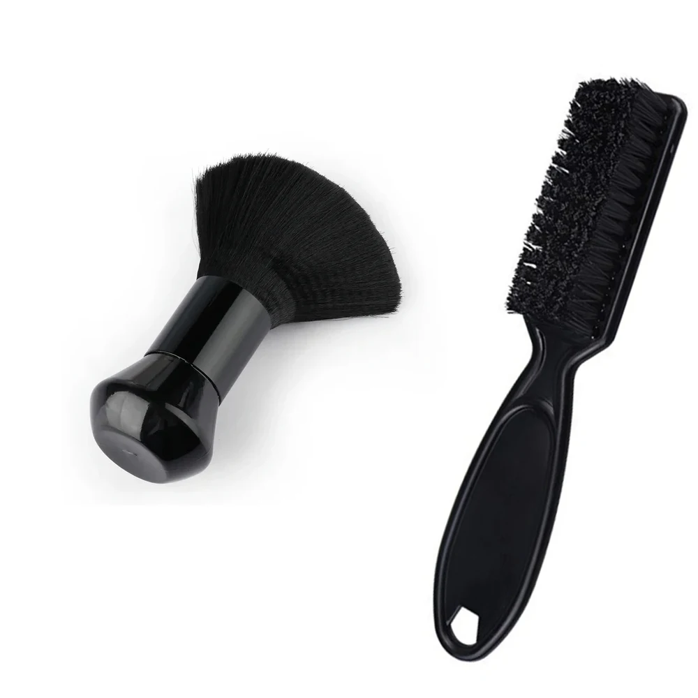 Friseur-Softbürste Schwarz, Friseur-Nackenbürste, Haarreinigungsbürste, Haarschneidebürste, Bartbürste, Styling-Kamm-Set