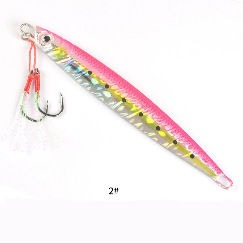 3D Metall Jig 60g 80g 100g 120g 150g 200g Meer biomimetische Fisch Eisen Platte Köder Wobbler Angeln Locken Künstliche Ozean Boot Angeln