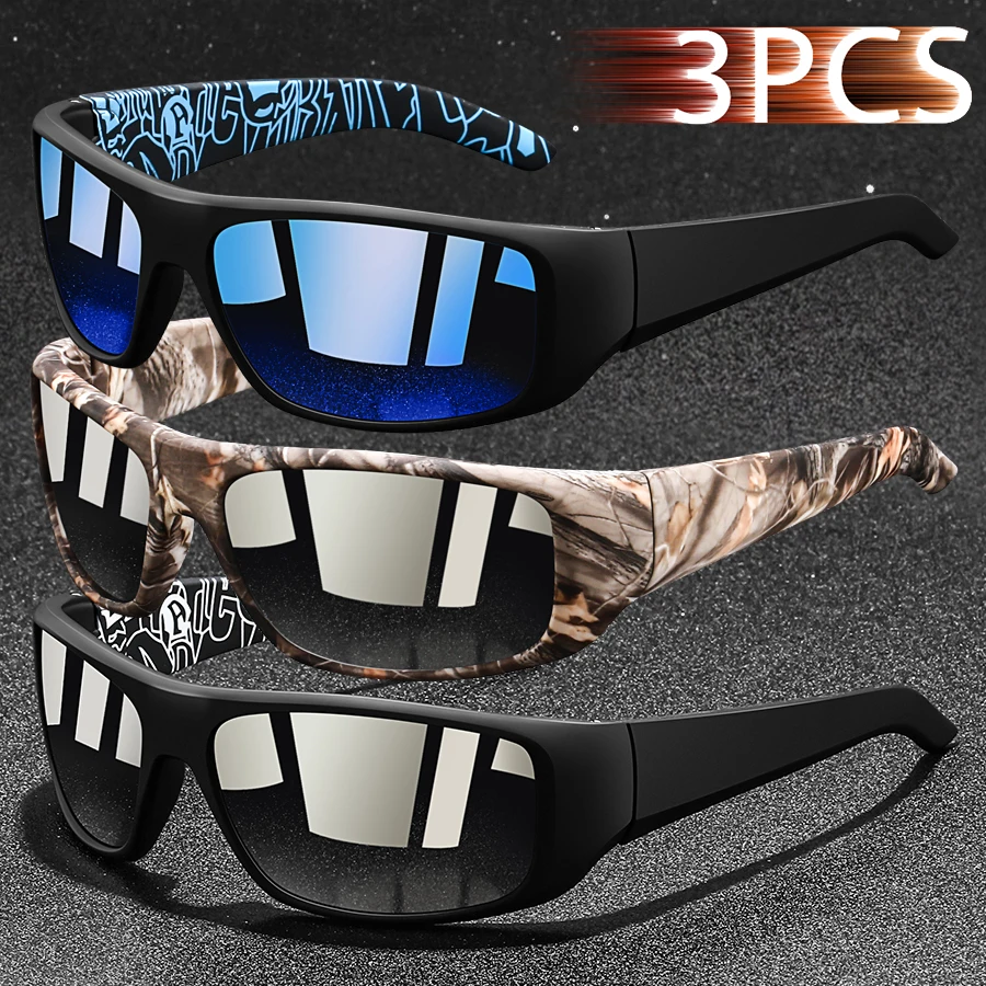 3 Pieces Eyewear Fashion Vintage Fishing Cycling Sports Sunglasses Men Women Running Mountaineering Sport Man Sun Glasses