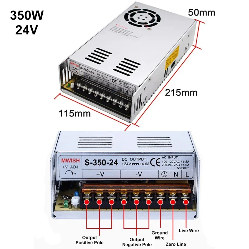 Nema 23 Stepper Moto TB6600 Driver 350W Kit di alimentazione 1.2/2/3Nm Motore passo-passo ad albero singolo 8mm per macchina per incidere CNC