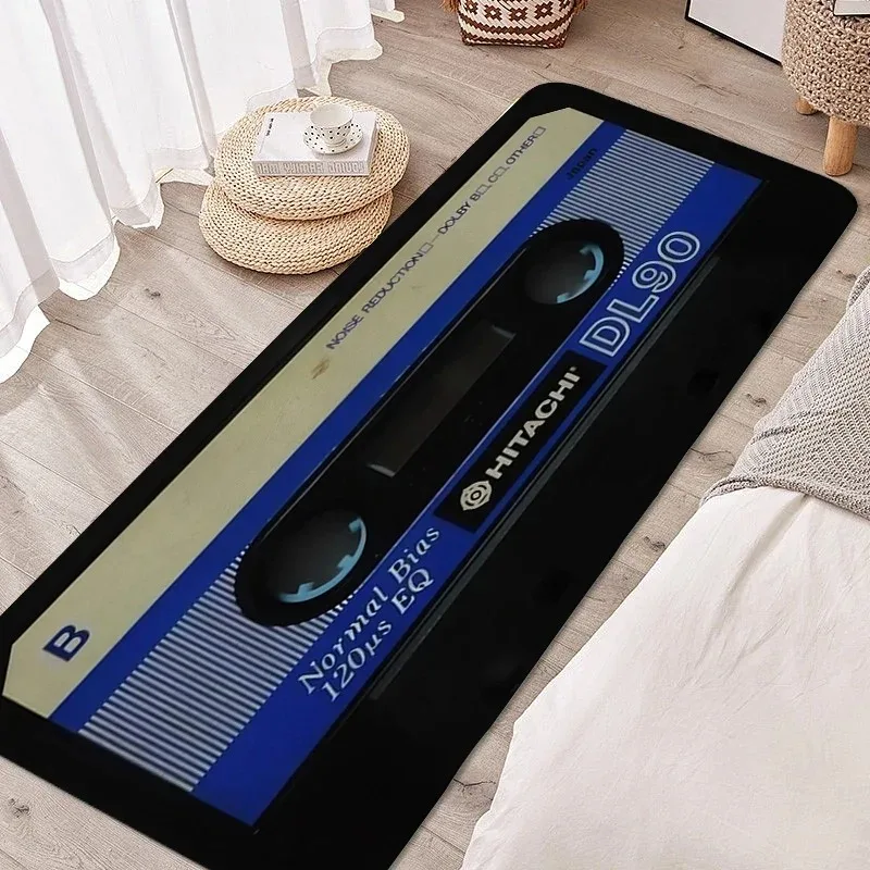 Rug for Bedroom Vintage Cassette Music Tape Bathroom Mat Anti Slip Hallway Veranda Sleeping Room Floor Carpet Funny Doormat