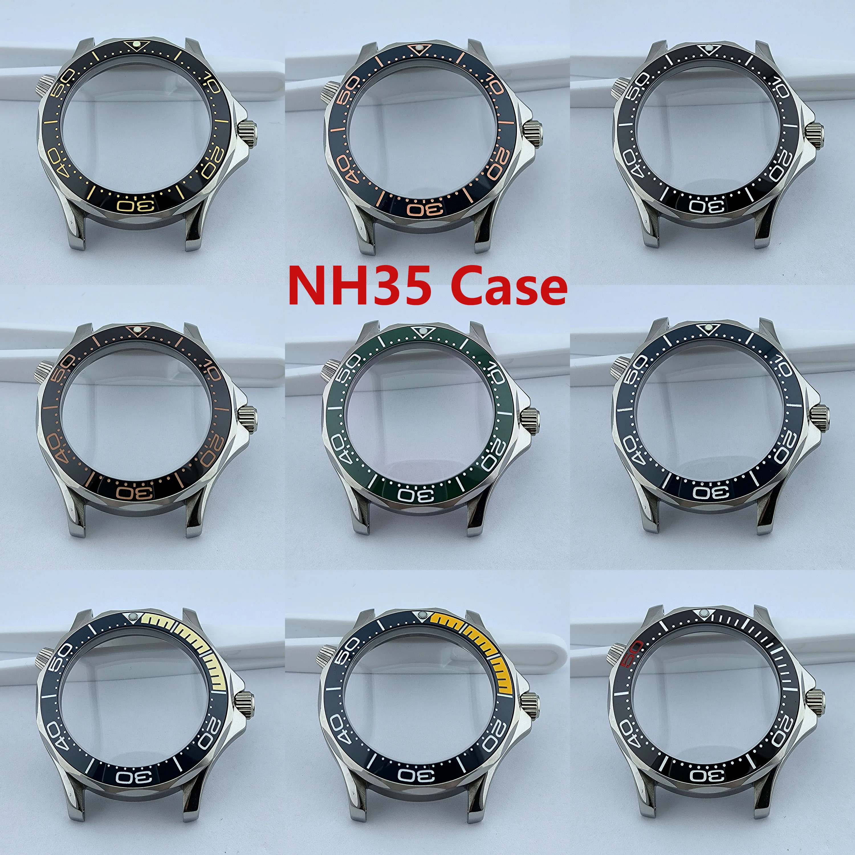 NH35 Watch Case Custom/No logo Stainless Case Men Automatic Mechanical Sapphire Glass Waterproof Watch Fit NH35/NH36 Movement