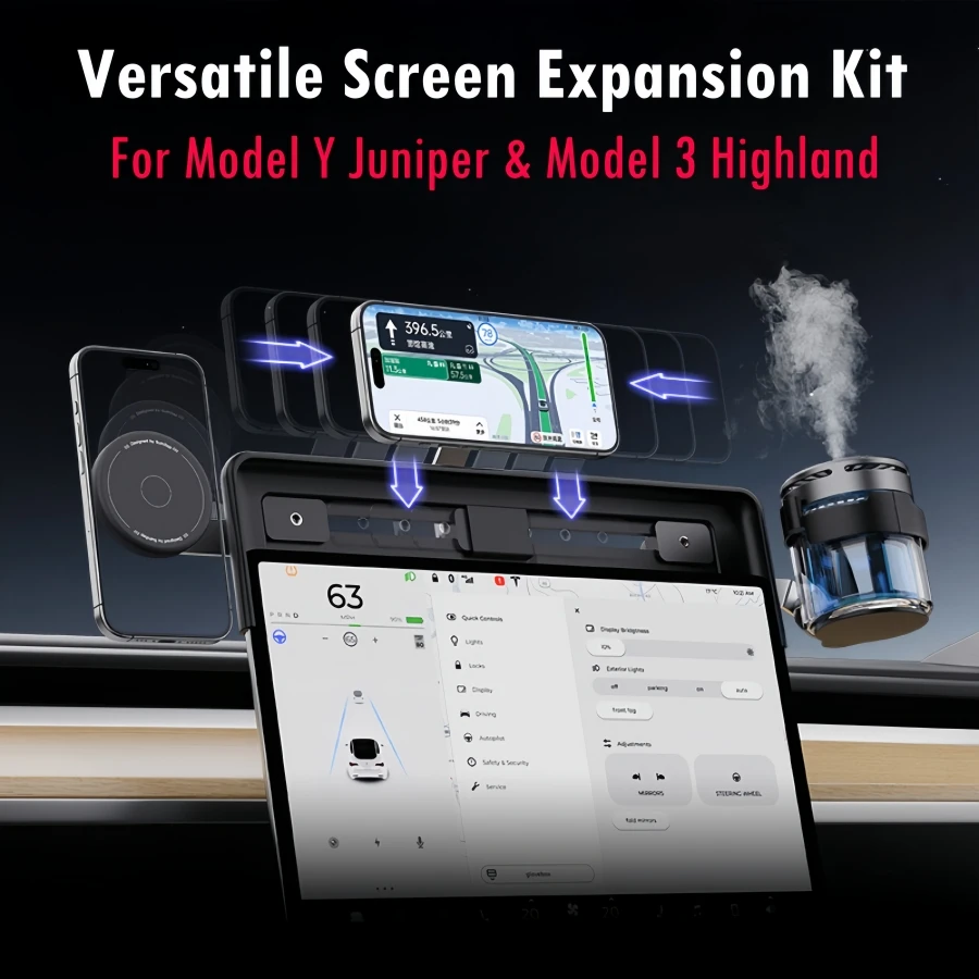 

For Tesla Model Y Juniper & Model 3 Highland Versatile Screen Expansion Kit [Strong Magnetic] Adjustable Phone Holder