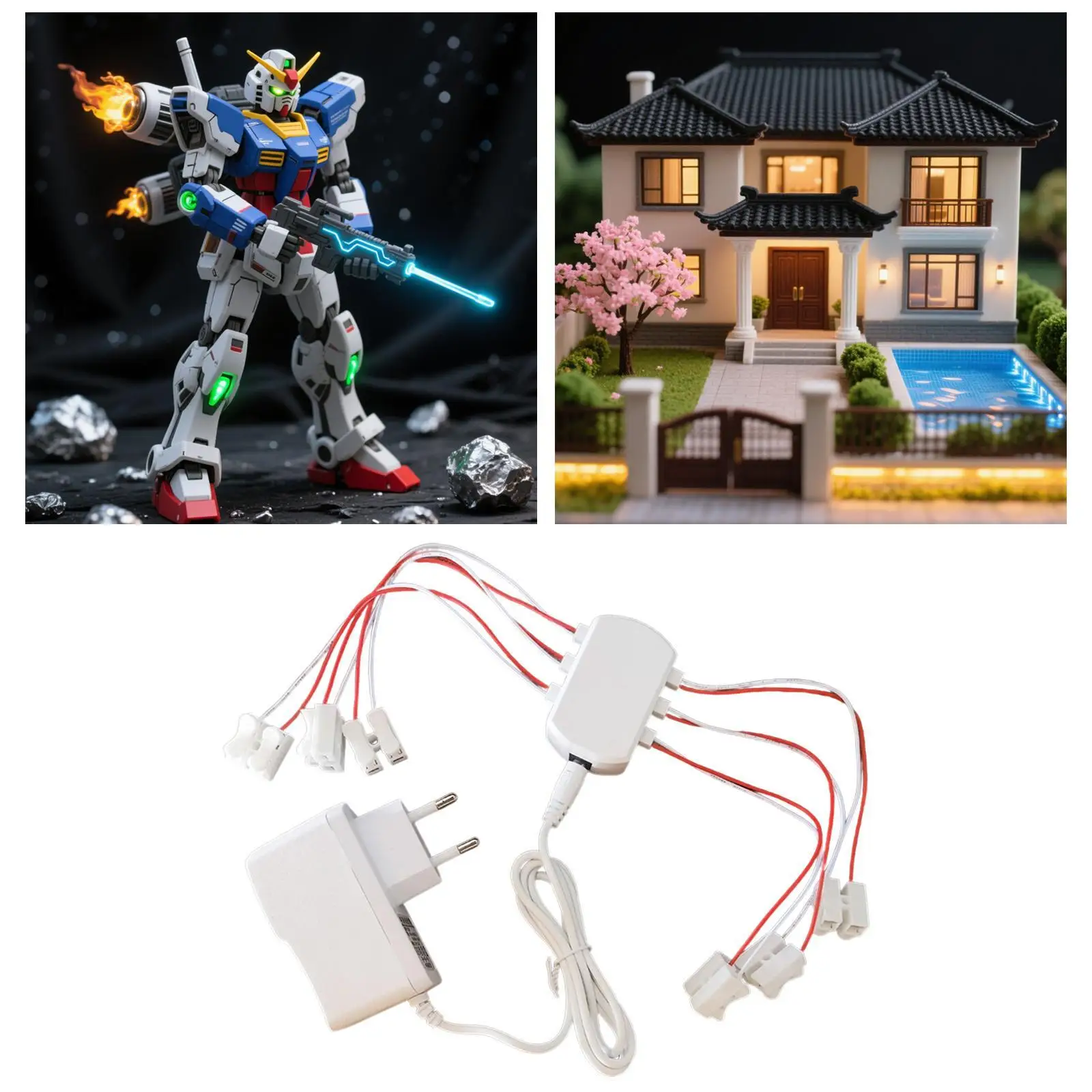 Répartiteur de puissance multi-ports 3V 2a, Kit de câblage d'éclairage Portable pour lampes modèles, bricolage de décoration, modèle de Trains, maison de poupée