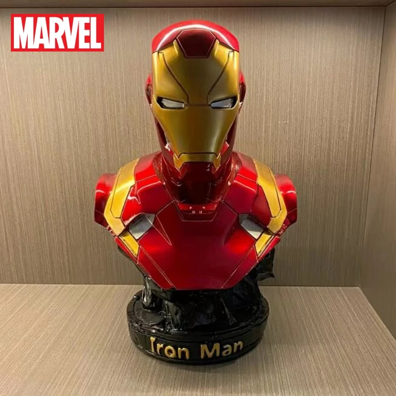 

Marvel Action Figure Hero Iron Man Bust Resin Statue Collection Model Room Decoration Art Sculpture Crafts Gift Decoratio