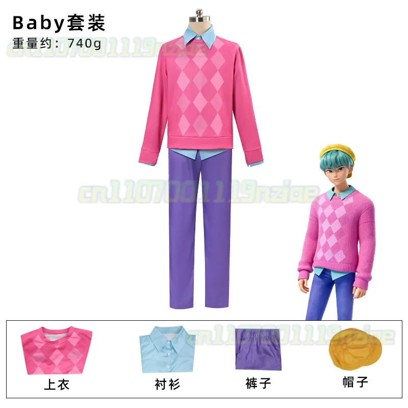 Dämonenjäger von KPop Saja Jungen Cosplay Baby Kind Männer Perücke Hut Tuch Party Verkleidung Outfit Anzug Halloween Rollenspiel Kostüm Karneval