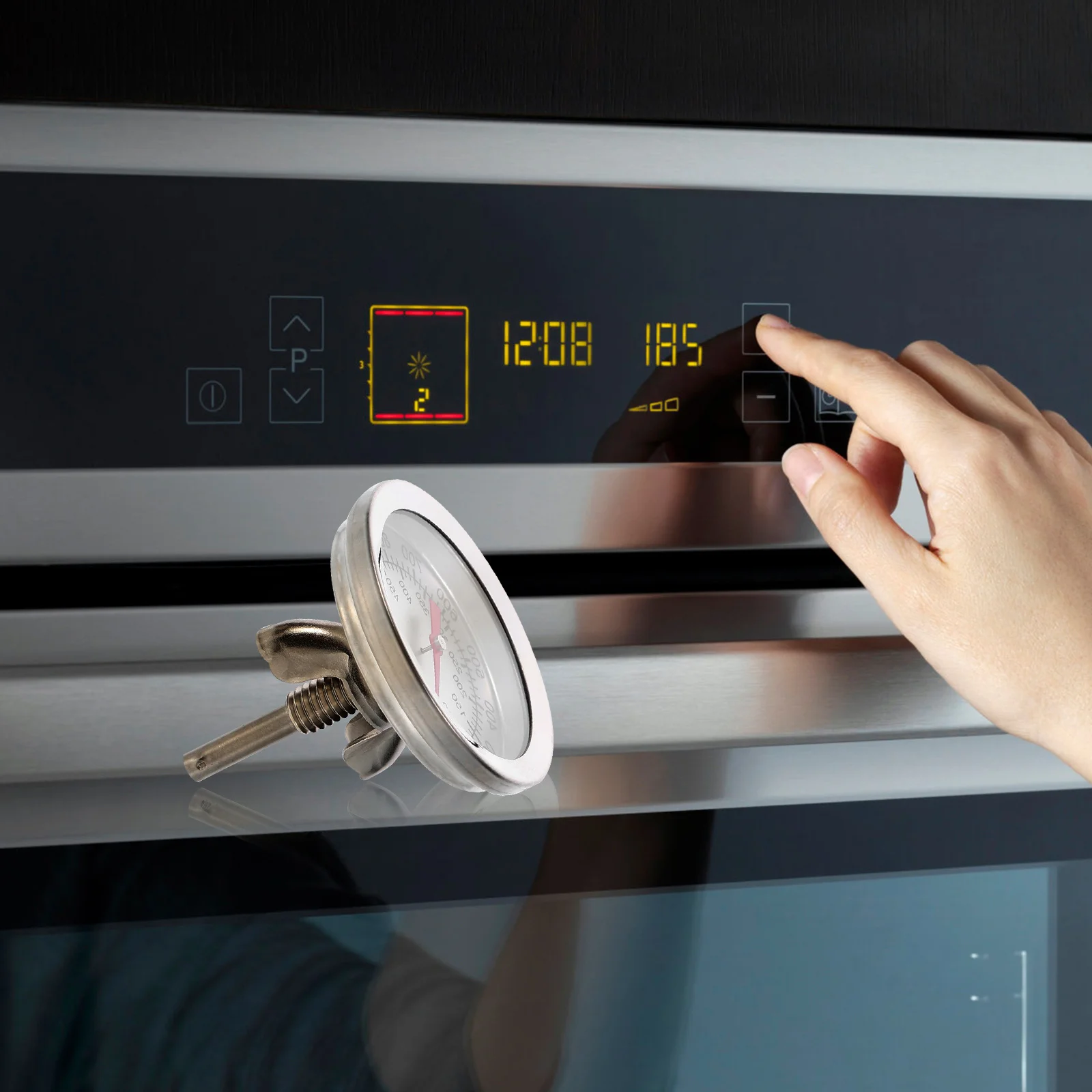 

Grill Thermometer Digital Stainless Steel BBQ Oven Temperature Gauge 50℃ 500℃ Kitchen Home Baking Accessories Metal Instrument