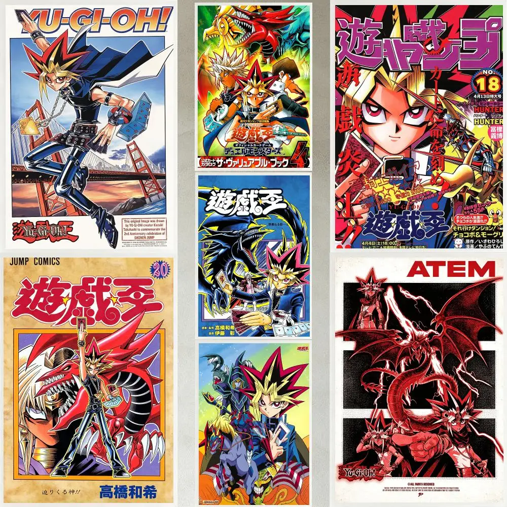 anime Yu-Gi-Oh! Poster Poster HD Waterproof Self-adhesive Art Print Wall Decor for Bedroom Living Room Gift