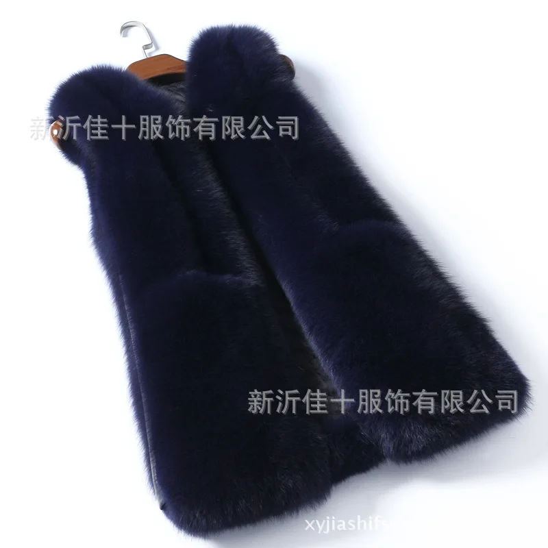 Wholesale Imitation Fox Fur Vest Korean Vest Women's Mid-length Coat Jacket