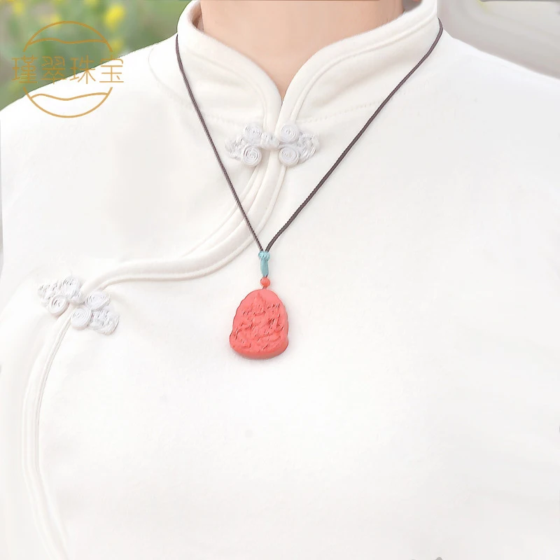 Yellow Wealth God High-Content Red Pendant Unisex Necklace Fashionable and Versatile