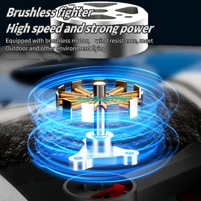 Brushless Stunt Rolling Electric RC Aircraft Plane 2.4G Optical Flow Hovering LED Light Gravity Sensing Radio Control Fighter