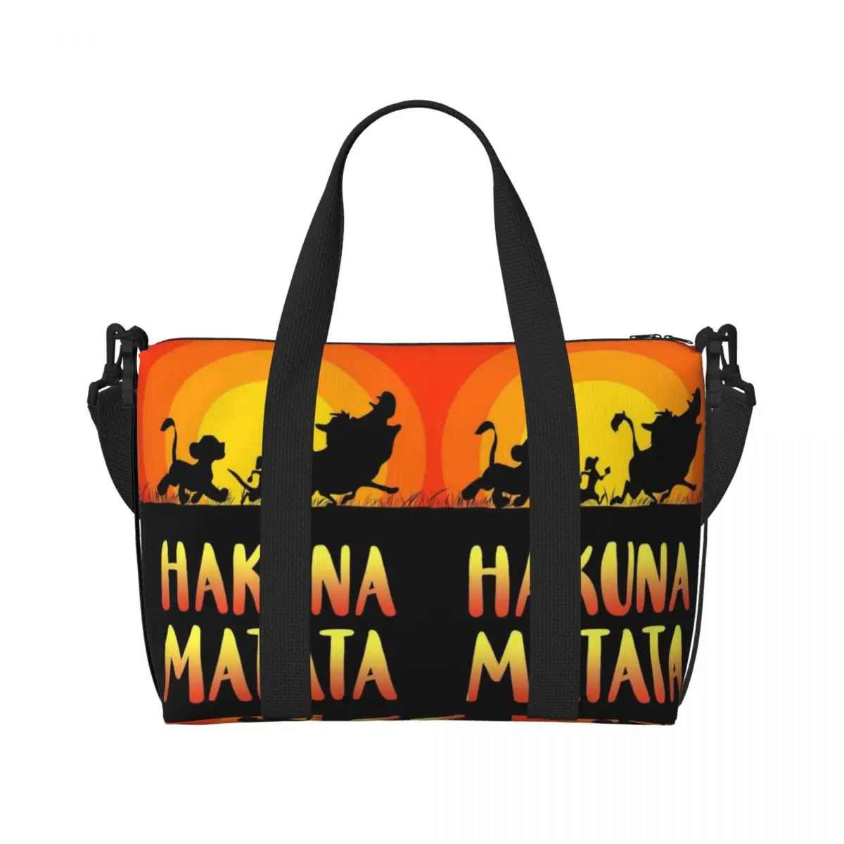 Custom Large The Lion King Tote Bag for Women Hakuna Matata Shopping Shoulder Gym Beach Travel Bag