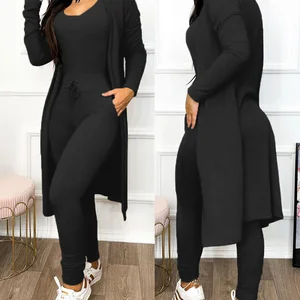 Tulum ince iki parçalı kadın, ceket, uzun kollu, cep tasarımı ve büzme ipli yakalı U şeklinde, kolsuz, bahar modası, 2023 Setin ilk 10 satışı onesies-no. 7