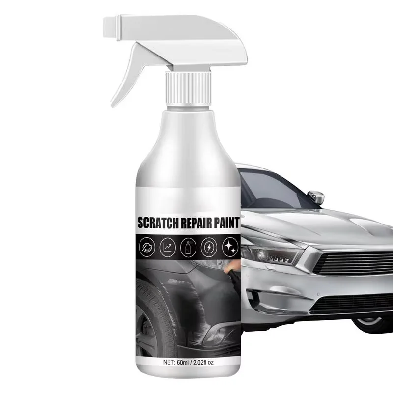 Car Self-spraying Paint Multipurpose Car Scratch Repair Spray 60ml Black & White Portable Car Scratch Remover Polishing Paint