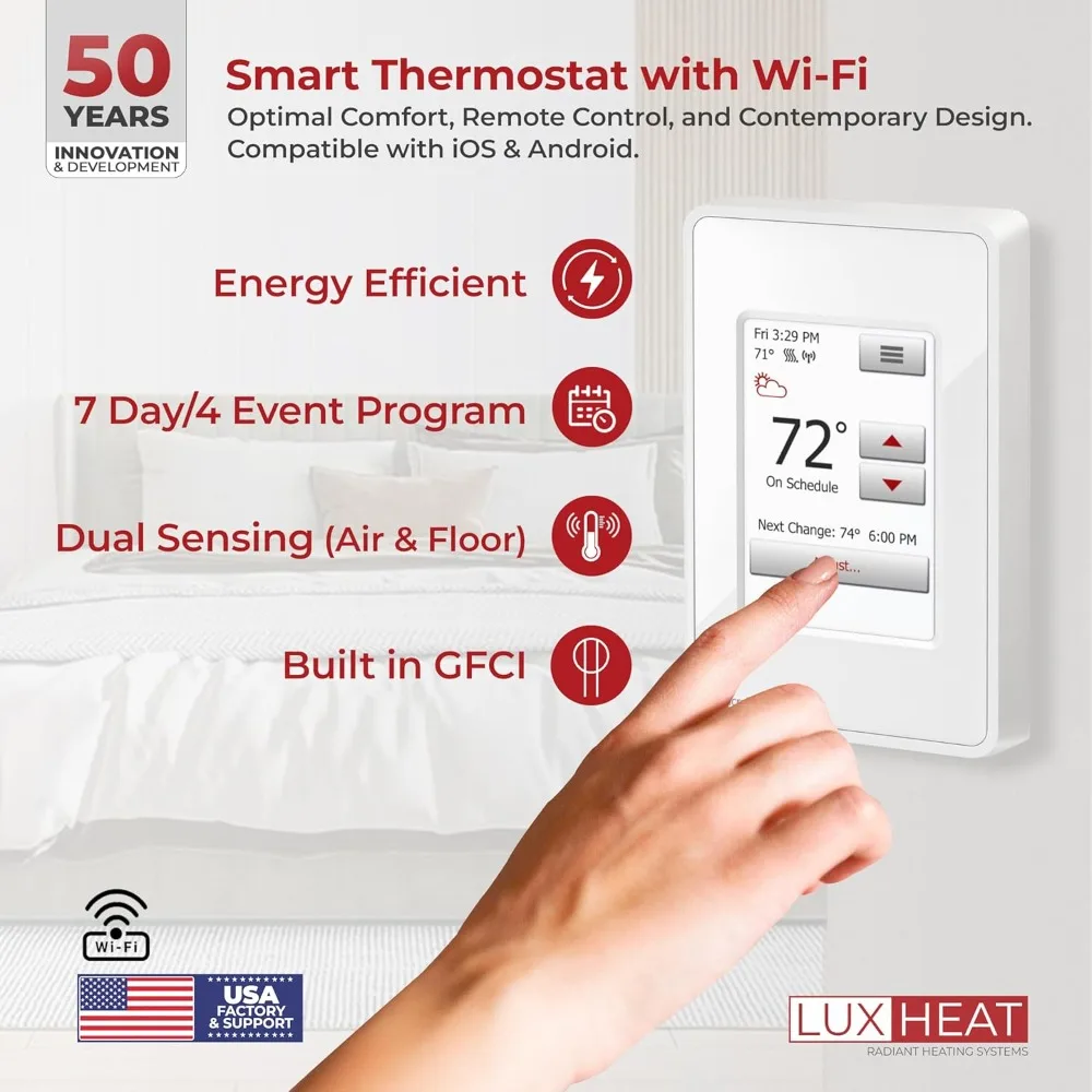 Cable calefactor de suelo de 120 V para 11 pies cuadrados: ideal para diseños personalizados, mejora la comodidad de la habitación