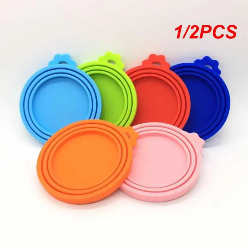 Couvercle en silicone réutilisable pour animaux de compagnie, boîtes de nourriture scellées, couvercle pour chiot, chien, chat, dessus de stockage, mangeoires, santé, 1/2 pièces, 03/3