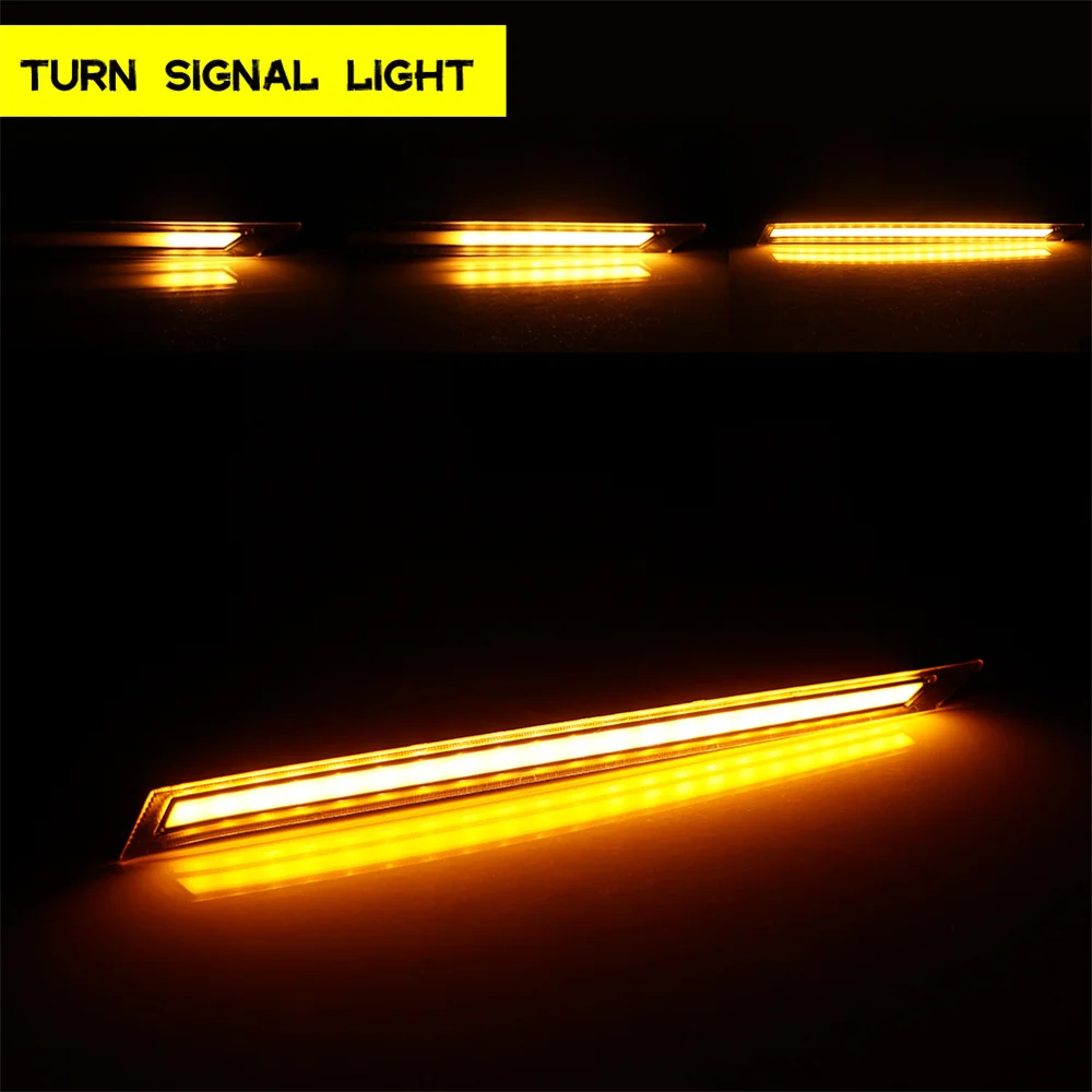 White LED Front Engine Bay Hood DRL Daytime Running Lights & Sequential Amber Turn Signal Lights For Toyota RAV4 2019 2020 2021
