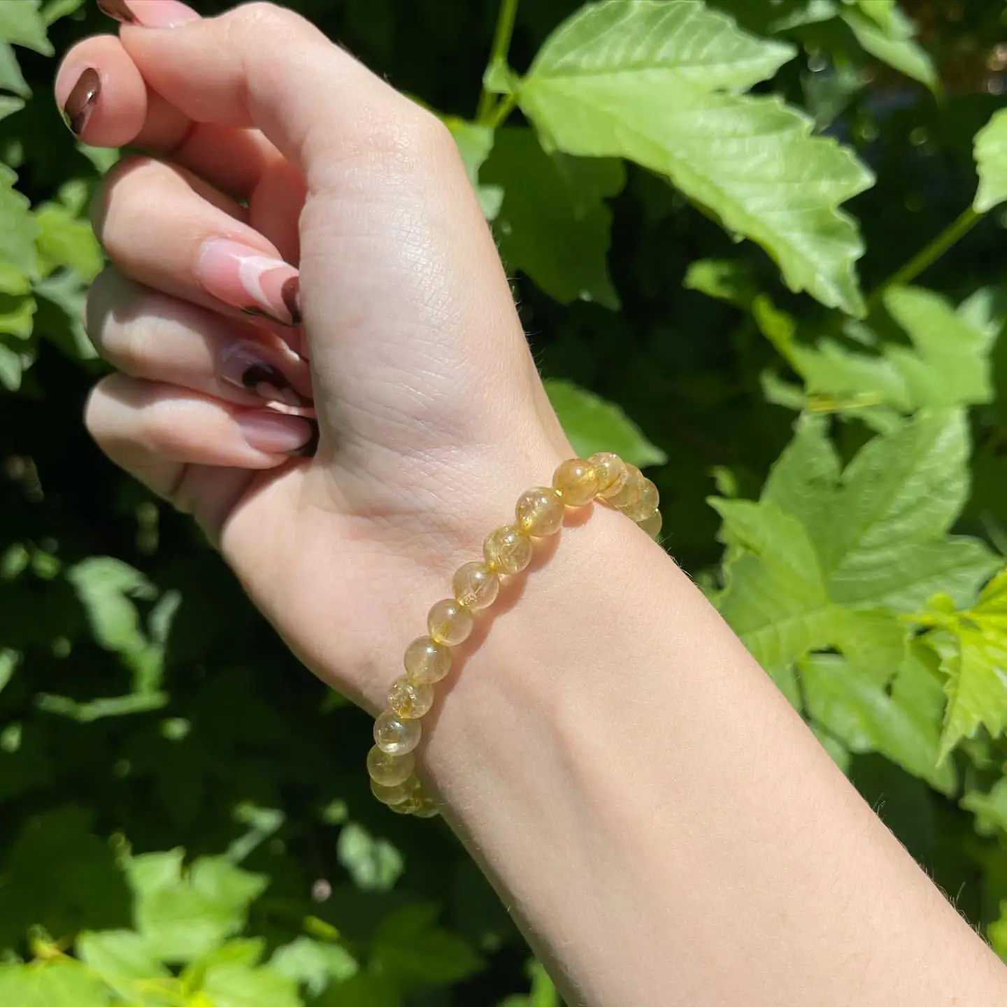 AAAAA 4/6/8mm lucky Jewelry Natural Citrines Bracelet Citrine Crystal  Stone Bead Bracelet For Women Men Wealth Fortune Bangle