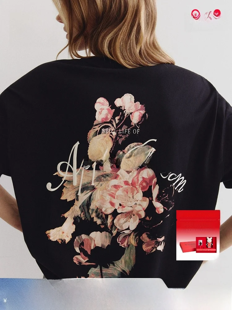 

H&M Зимняя женская модная повседневная футболка большого размера с принтом из 00% хлопка ort Sve Regular Fit Повседневная одежда для поездок на работу