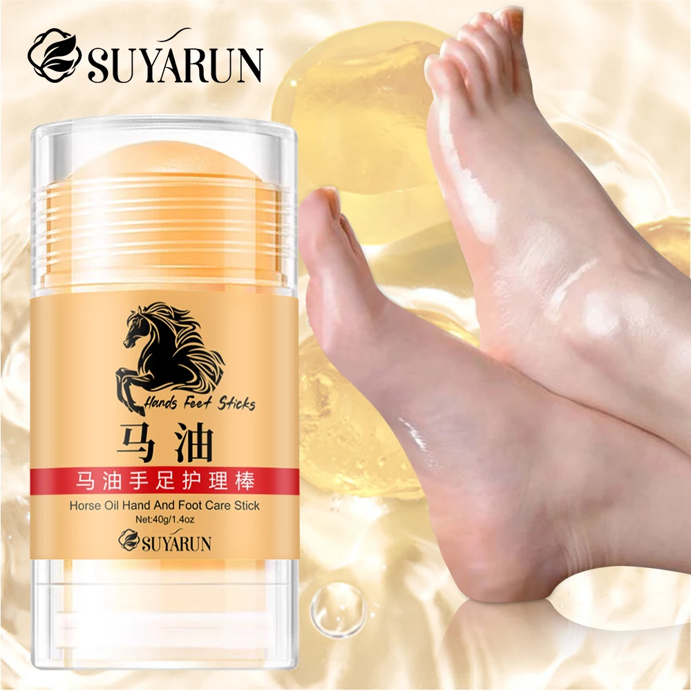 SUYARUN Premium Horse Oil Cura dei piedi delle mani Stick-Balm idratante e riparatore intenso per pelli secche e screpolate, crema per mani, piedi.