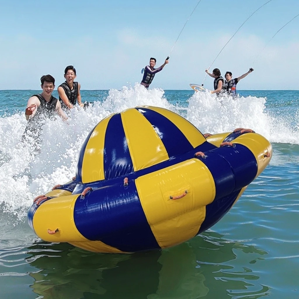 

Надувной буксируемый аттракцион «Летающий спиннер» Crazy UFO Disco Boat из ПВХ, грузоподъемность 500 кг, для водных видов спорта и развлечений