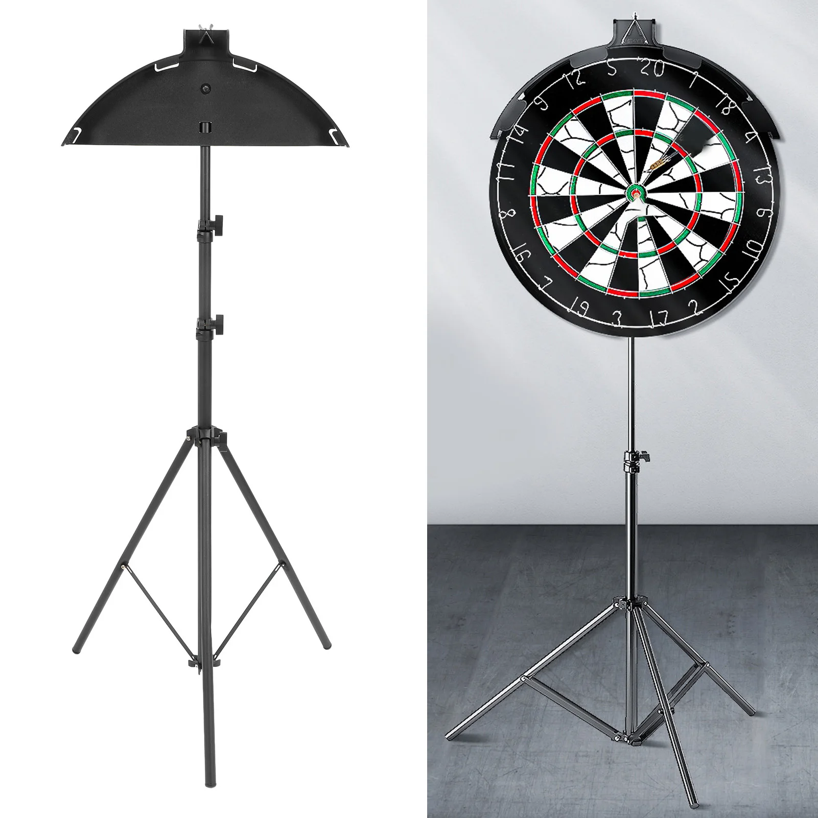 Dartboard Stand with Freestanding Tripod Foldable Steel Heavy Duty Easy To Assemble Dart Board Stand Holder