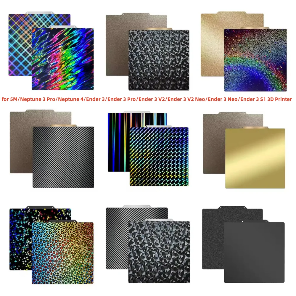 

235x235mm Pei Texture Sheet For Ender 3 V3 SE Ender 5 Pet Peo H1H Two-Sided Build Plate Smooth Spring Steel 3d Printer Heat Bed