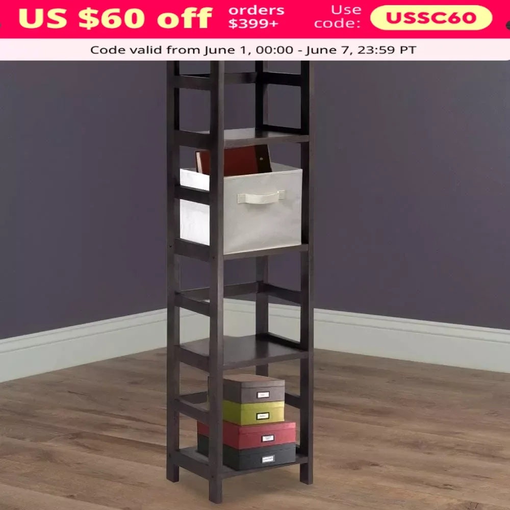 

Open Storage Bookcase Bookshelf, Wood Shelving, Small, Espresso Bookcase Bookshelf