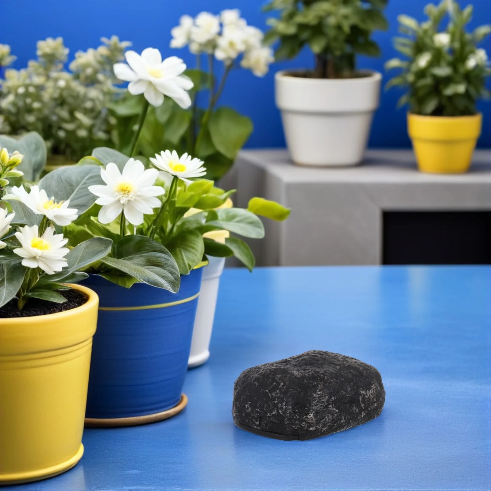 حامل مفاتيح مخفي للديكور الخارجي على شكل حجر من الراتنج مصنوع للوصول السريع وصندوق إخفاء مزخرف آمن