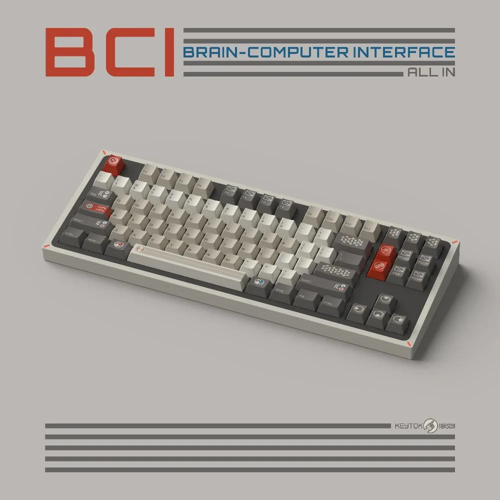

Brain Computer Theme Keycap Set PBT Retro Custom Keyboard Cap Cherry Profile KeyCap for Mechanical Keyboard Accessories Gifts