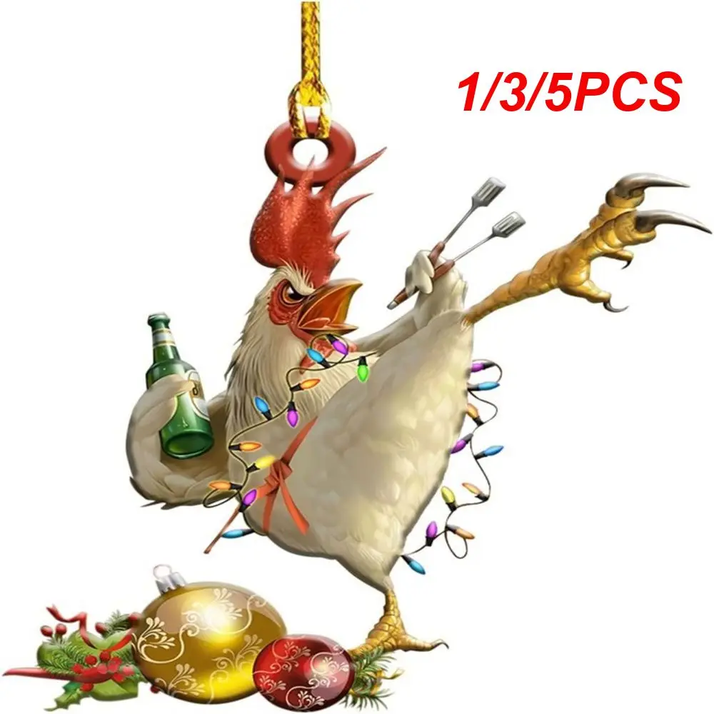 1/3/5PCS Christmas Tree Ornaments Widely Used Acrylic Outdoor Decorations Courtyard Chicken Decoration Festive Atmosphere