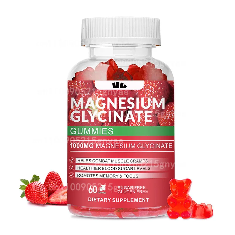 

Glycine Magnesium Gummies - Sugar Free Chelated Magnesium Calcium Supplements Containing Vitamins D3 and B6