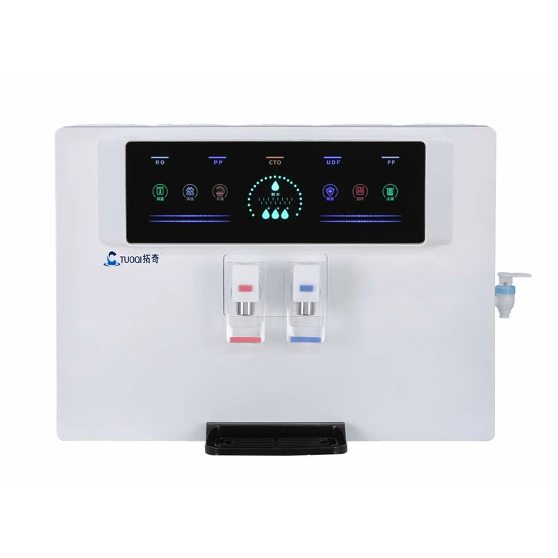 Gran pantalla LCD recordatorio de voz dispensador inteligente de agua potable RO caliente y fría
