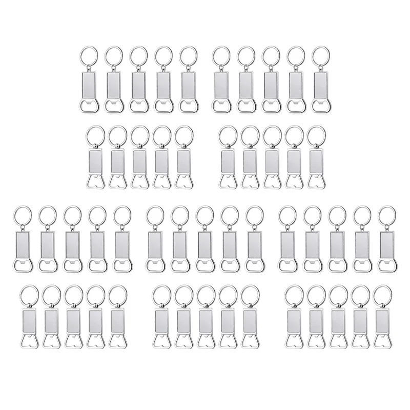 AA81-50Pcs Sublimation Keychain Blanks - Sublimation Keychain Case Or Metal Sublimation Bottle Opener For Heat Transfer,Set A