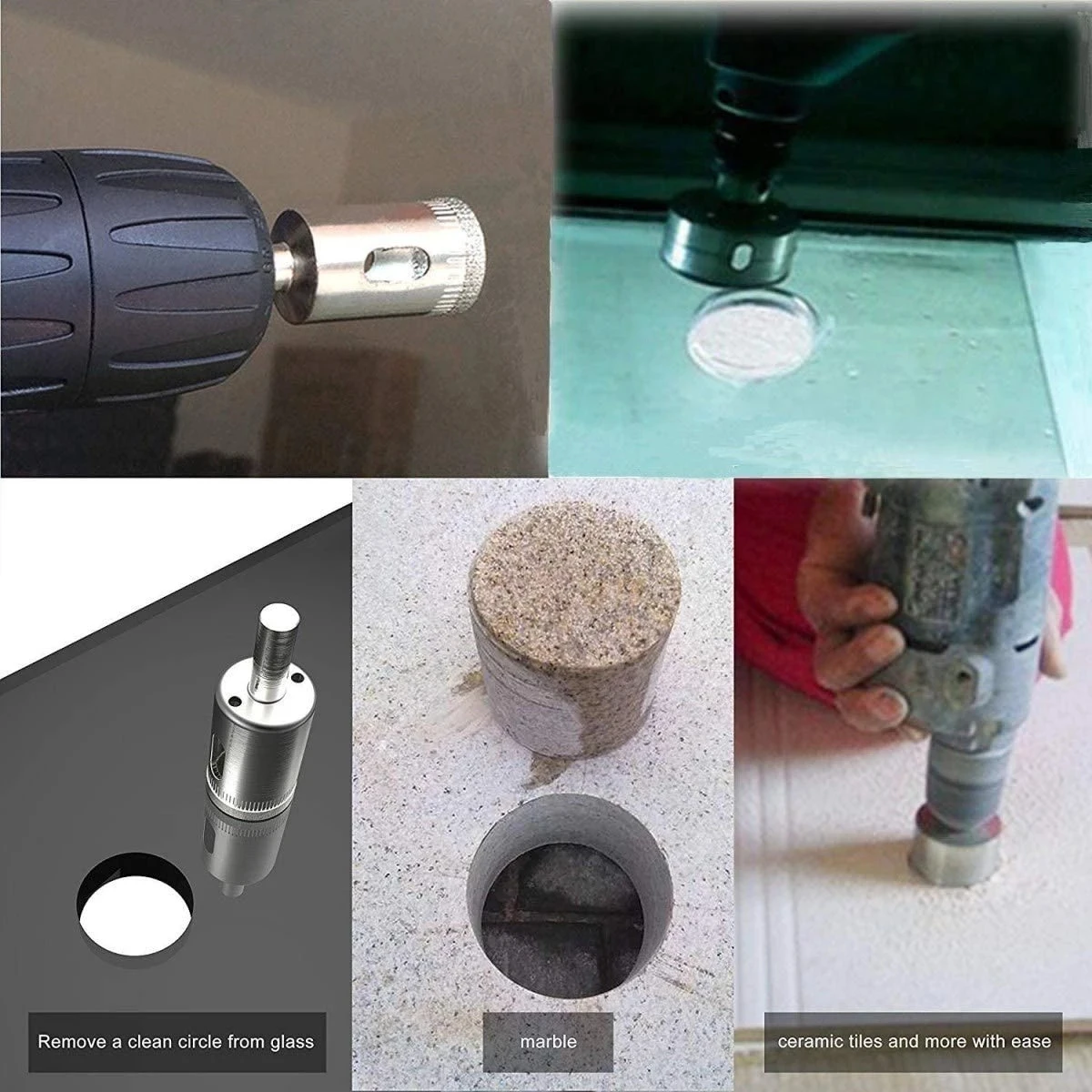 Tráng Kim Cương Mũi 6-30Mm Cho Ngói Đá Cẩm Thạch Kính Gốm Cưa Lỗ Khoan Kim Cương Core Bit