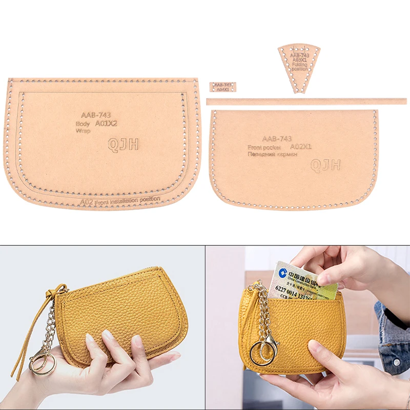 

Leather Sewing Design Drawings Handmade diy Leather Tools Acrylic Template Card Bag Business Card Bag Zero Kraft Paper Pattern