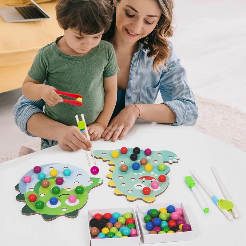 Clip Beads Color Classification Matching Toy Logic Concentration Fine Motor Training Game Montessori Educational Toys For Kids