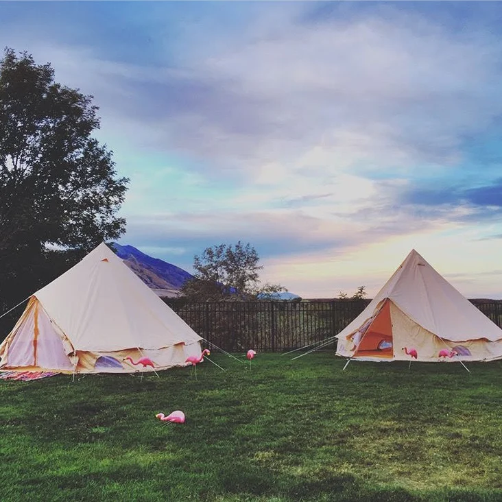 Four-Season Waterproof Outdoor Family Camping 5M Bell Tent for Glamping