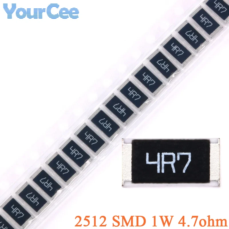 100 sztuk/10 sztuk 2512 4,7ohm rezystor SMD 4,7 ohm 4,7R 4R7 rezystancja chipa 1W 5% DIY zestaw elektroniczny