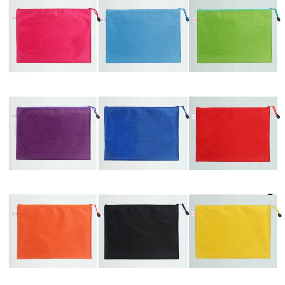 

Waterproof File Bag Document Folder Storage Bags with Zipper Pvc Reusable Pouches Organizer Stationery