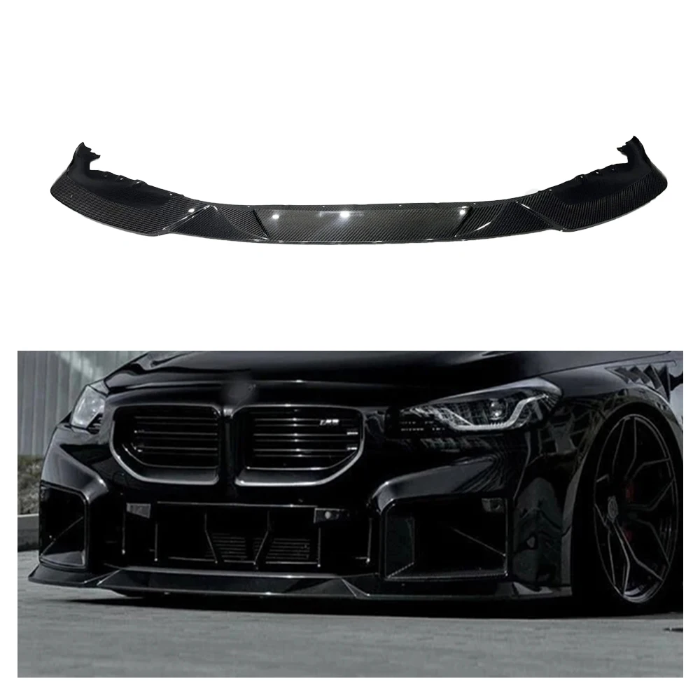 

For Real Dry Carbon Fiber R44 Style Front Bumper Lip Diffuser Splitters Spoiler New Auto Part For BMW M2 G87 Front Lip