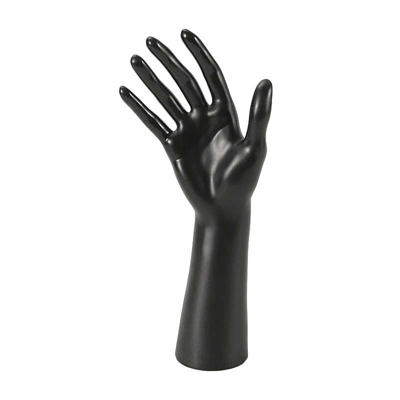 A Vinyl PVC Female Hand Mannequin with Arm Women Right Hand Standing Model Jewelry Ring Glove Display Prop