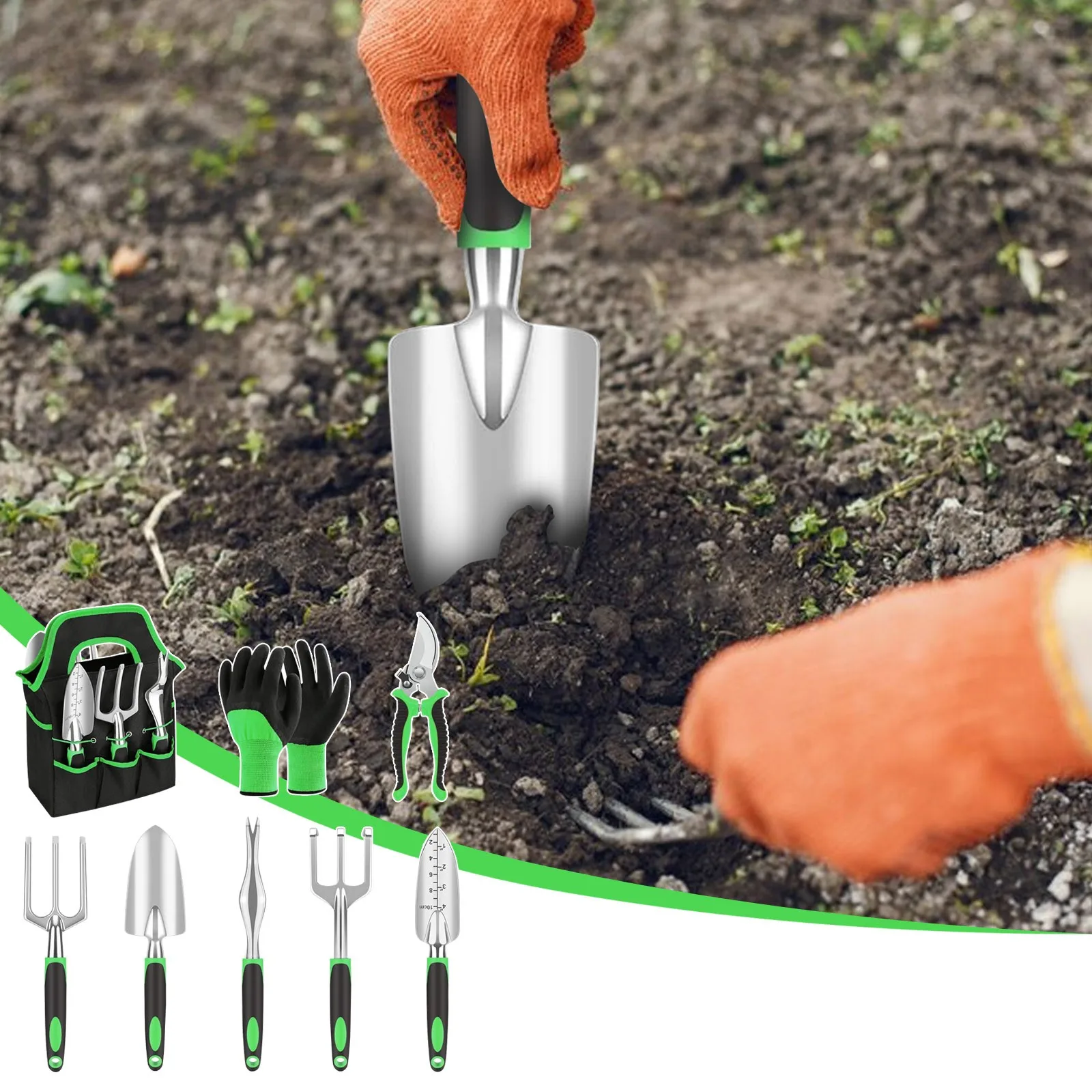 

Gardening Tool Set Classic Green Eight-Piece Garden Tool Set Durable Pruning And Cultivation Gardening Tools And Equipment